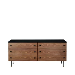 GUBI 62 Dresser, American walnut, 6 drawers Brown Discount