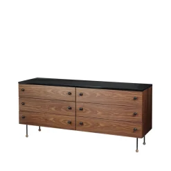 GUBI 62 Dresser, American walnut, 6 drawers Brown Discount