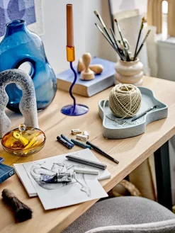 Bloomingville Ada candle holder 22 cm, Blue Outlet