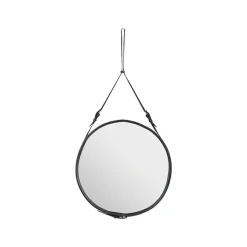 GUBI Adnet Round Mirror, Brown, large Black Sale