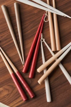 Scandi Essentials Affinity two-toned long candles 4 pack 32 cm, -red Beige Outlet