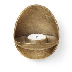 Ferm Living Agapé tealight holder wall, Brass finish Gold-coloured New