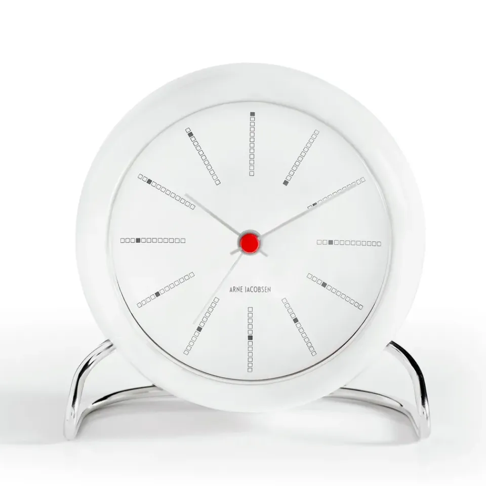 Arne Jacobsen Clocks AJ Bankers table clock, White Clearance