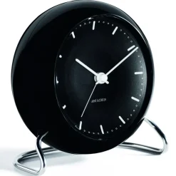 Arne Jacobsen Clocks AJ City Hall table clock, Black