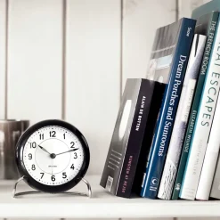 Arne Jacobsen Clocks AJ Station table clock, Black Clearance