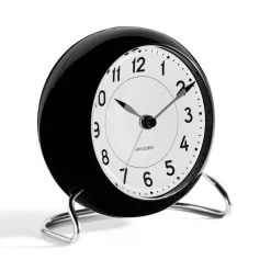 Arne Jacobsen Clocks AJ Station table clock, Black Clearance