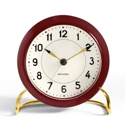 Arne Jacobsen Clocks AJ Station table clock burgundy, burgundy Red Sale