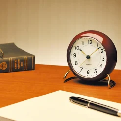 Arne Jacobsen Clocks AJ Station table clock burgundy, burgundy Red Sale
