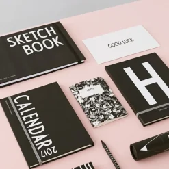 Design Letters AJ Vintage ABC card, Good Luck BlackWhite Clearance