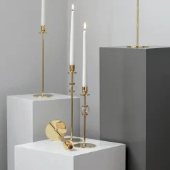 Hilke Collection Alba candle sticks 30 cm, Solid brass and glass Gold-coloured Sale