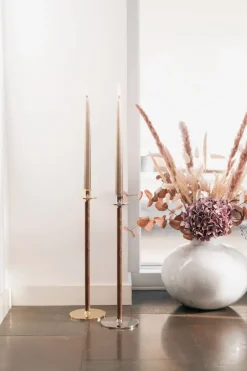Hilke Collection Alto Basso candle sticks, Nickel-plated brass Silver-coloured Online