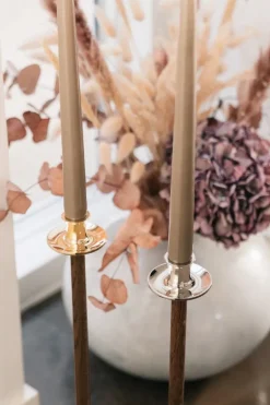 Hilke Collection Alto Basso candle sticks, Nickel-plated brass Silver-coloured Online
