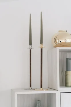 Hilke Collection Alto Basso candle sticks, Nickel-plated brass Silver-coloured Online