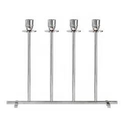 Hilke Collection Alto candle sticks, Nickel-plated brass Silver-coloured