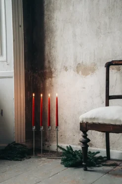 Hilke Collection Alto candle sticks, Nickel-plated brass Silver-coloured