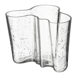 Iittala Alvar Aalto vase anniversary edition 120 mm, Bubble glass clear Transparent