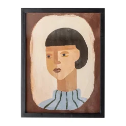 Bloomingville Amanda illustration with frame 32x42 cm, Brown Clearance