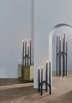 AYTM Angui candle stick 34 cm, Black-gold BlackGold-coloured Best