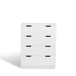 Mavis Aoko chest of 4 drawers, lacquer White New