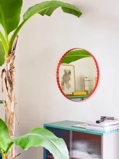 HAY Arcs Mirror mirror Ø60 cm, Red Outlet