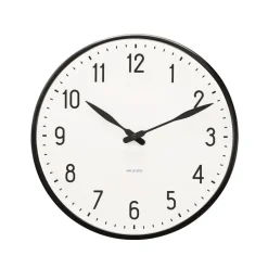 Arne Jacobsen Clocks Arne Jacobsen Station wall clock, Ø29 cm BlackWhite Outlet
