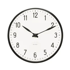 Arne Jacobsen Clocks Arne Jacobsen Station wall clock, 16 cm Black New