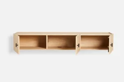 Woud Array sideboard wall-mounted, 150 cm, White pigmented oak BeigeBlack Sale