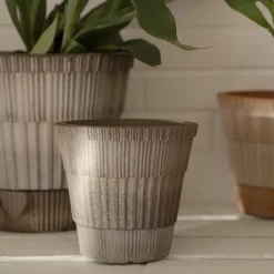 Bergs Potter Atlas raw pot with saucer, , Ø14 cm Grey Sale