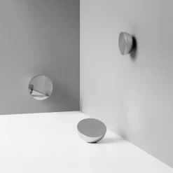 New Works Aura table mirror, Stainless steel Silver-coloured Discount