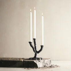 MUUBS Ava candle sticks 22 cm, Antique grey Silver-colouredGrey Outlet
