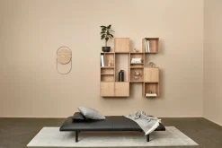 Andersen Furniture A-Wall wall clock 41x76 cm, Oak-brass Brown Clearance