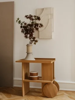 Kristina Dam Studio Axis side table 42x80 cm, Warm lacquered oak Beige Sale