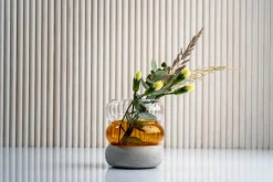 Muurla Bagel vase/lantern 12 cm, Amber YellowGrey Sale