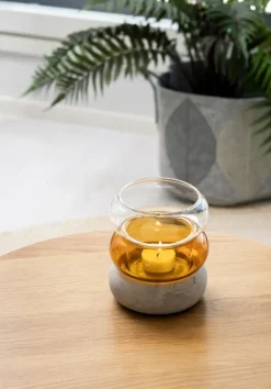 Muurla Bagel vase/lantern 12 cm, Amber YellowGrey Sale