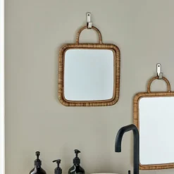 Meraki Baki mirror with frame 28x28 cm, Nature Beige Discount