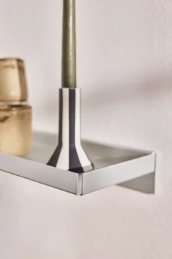 OYOY Bakku wall shelf large 16x80 cm, Aluminium Silver-coloured Clearance