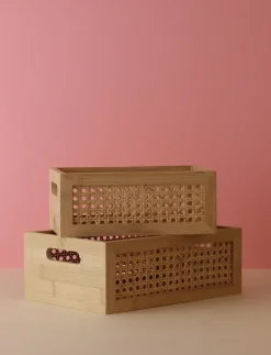 RIG-TIG Bamboo box storage box 20x30 cm, Bamboo Beige