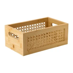 RIG-TIG Bamboo box storage box 15x25 cm, Bamboo Beige New