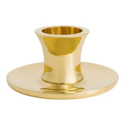Hilke Collection Basso low candle sticks, Solid brass Gold-coloured New