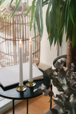 Hilke Collection Basso low candle sticks, Solid brass Gold-coloured New