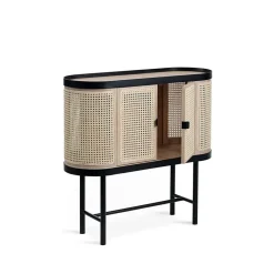 Warm Nordic Be My Guest bar cabinet, Rotting. White oiled oak. black steel stand Beige Outlet
