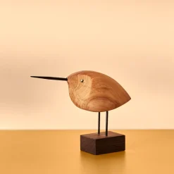 Warm Nordic Beak Bird decoration, Awake Snipe Brown