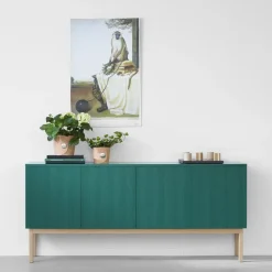 A2 Beam side table, Light , base in white oiled oak Grey Outlet