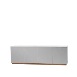 A2 Beam side table, Light , base in oiled oak Grey