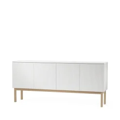 A2 Beam side table, lacquer, stand in oiled oak White Clearance