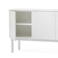 A2 Beam side table, lacquer, base in oiled oak White