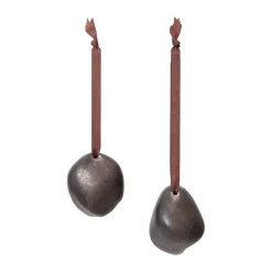 Ferm Living Bellure Christmas ornament 7 cm 2 pieces, Rustic Bronze Brown Sale