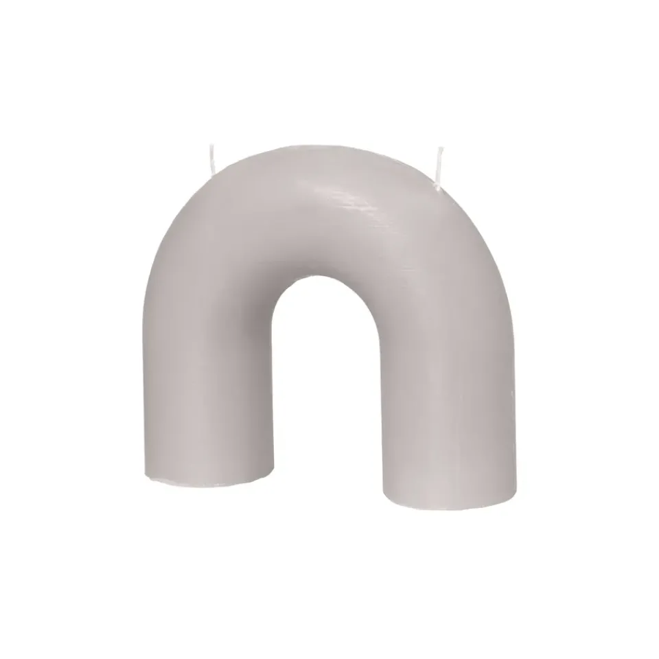 Broste Copenhagen Bend candle 14.5x16.5 cm, rainy day Grey Outlet