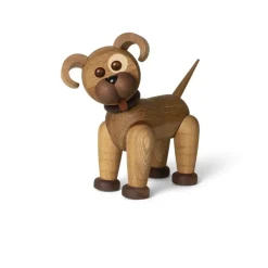 Spring Copenhagen Big Happy dog wooden decoration, Oak Discount