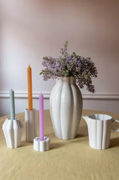 PotteryJo Birgit vase/candle sticks 5 cm, Shell White Best